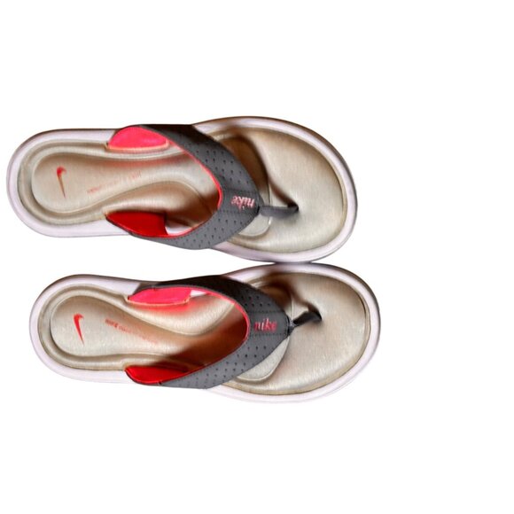 Nike 7M Womens Comfort Thong Sandals Gray/Red Size 8 Casual Flip-Flop Shoes - Picture 6 of 9